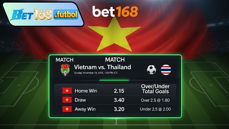 Điểm nổi bật kèo bóng đá Việt Nam Bet168